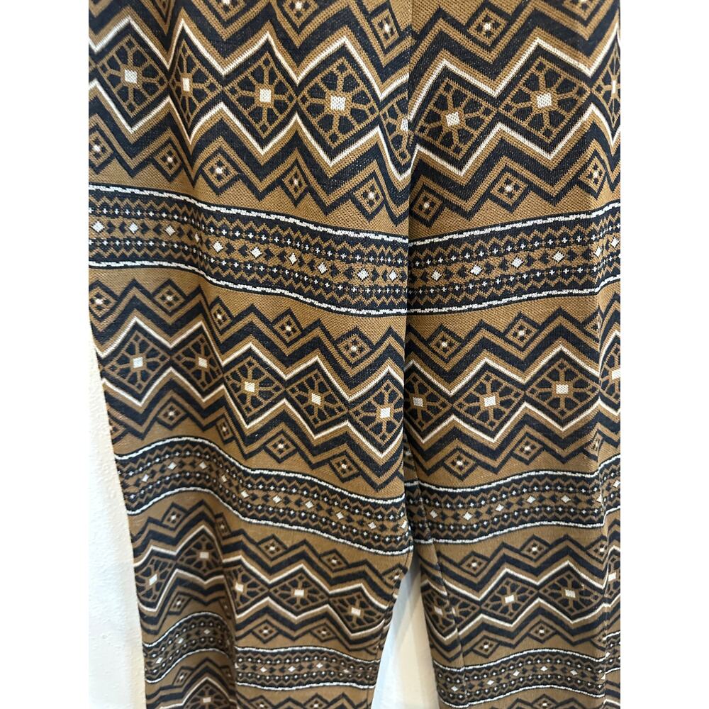 70s Funky Patterned Double Knit Poly Pants - Picture 4 of 12